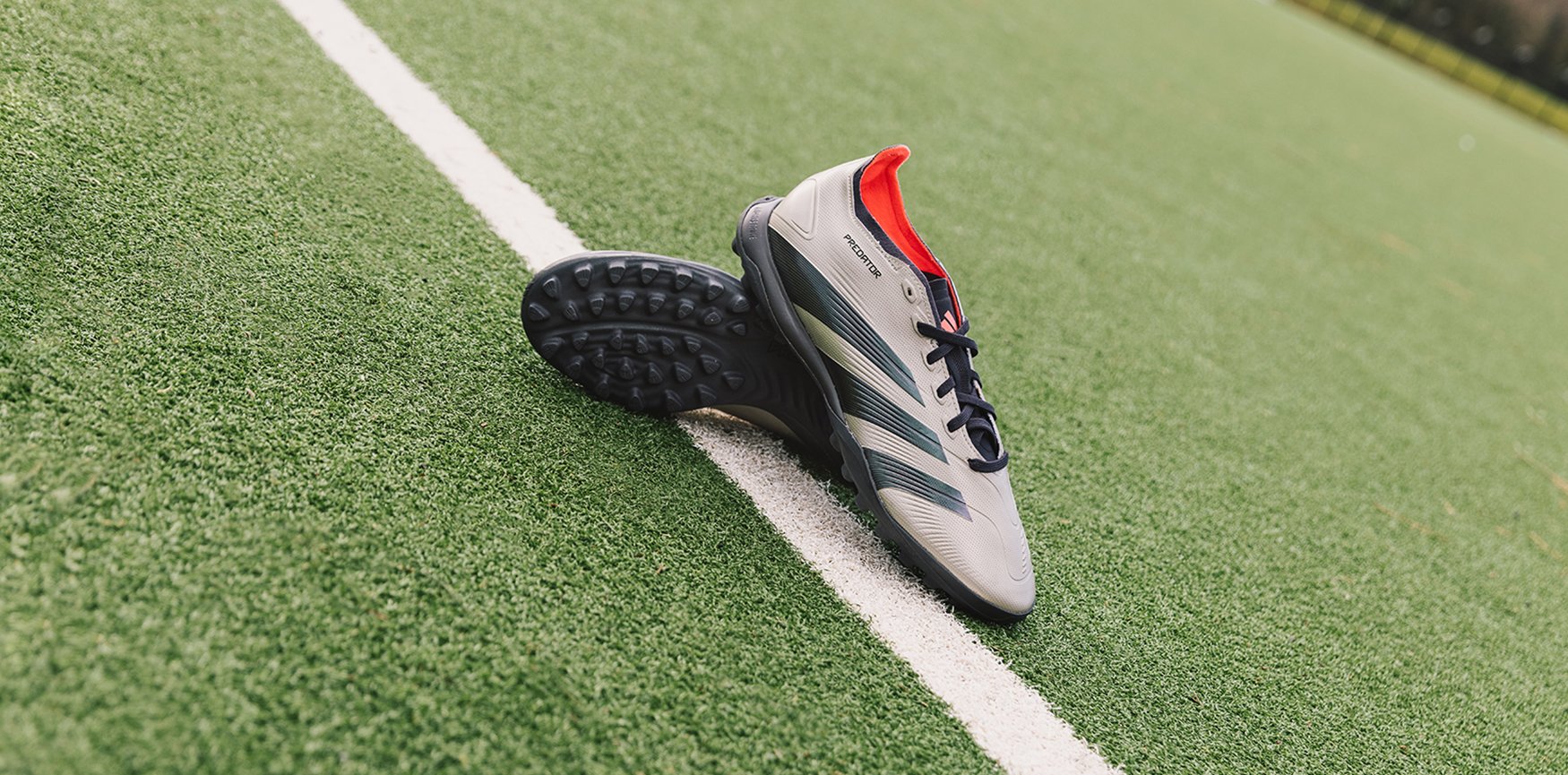 adidas Football Trainers on Astro-Turf Pitch in Black & White