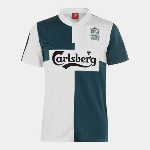 green and white liverpool away kit